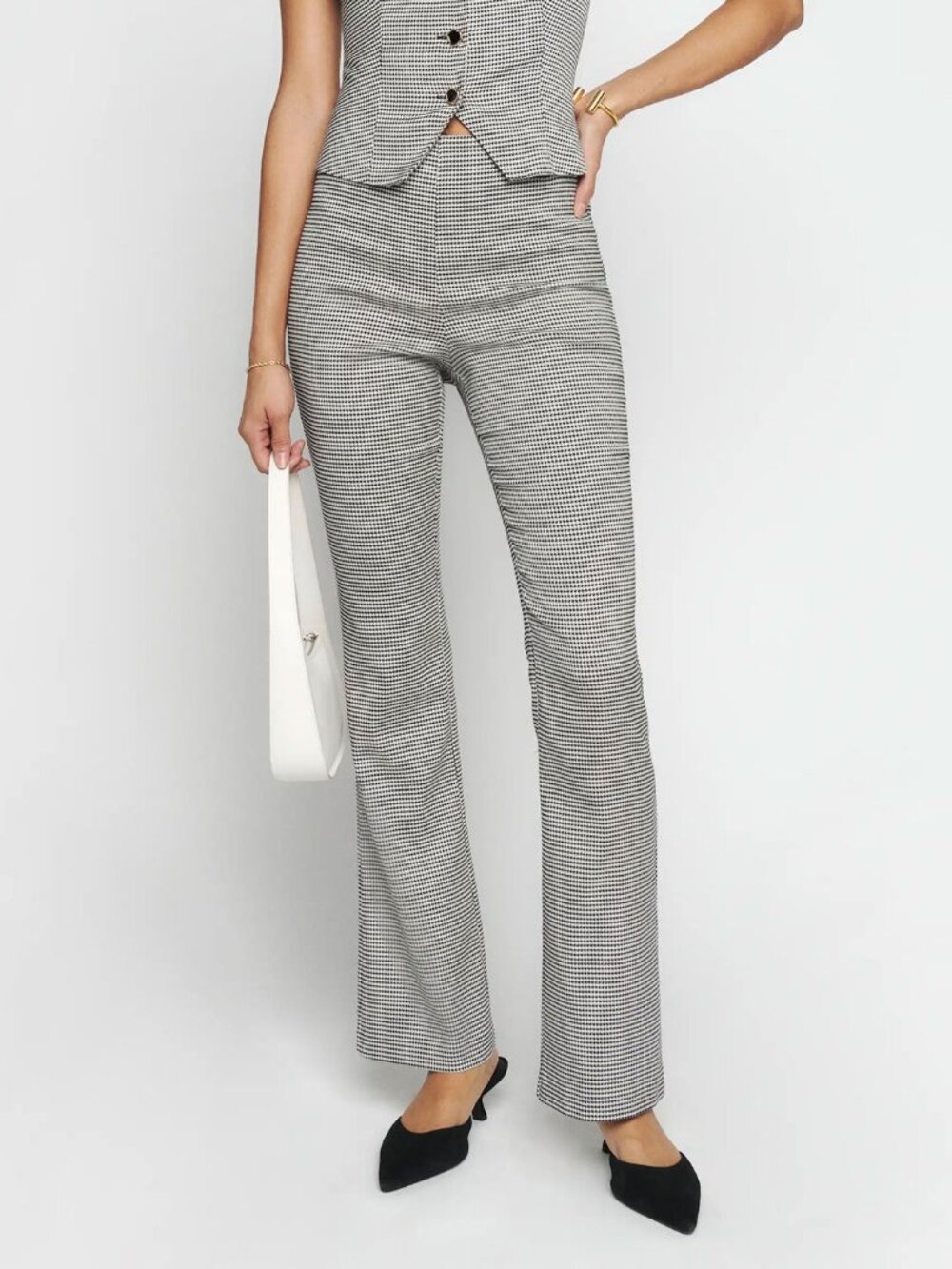 Reformation Straight Leg Houndstooth Pant Small